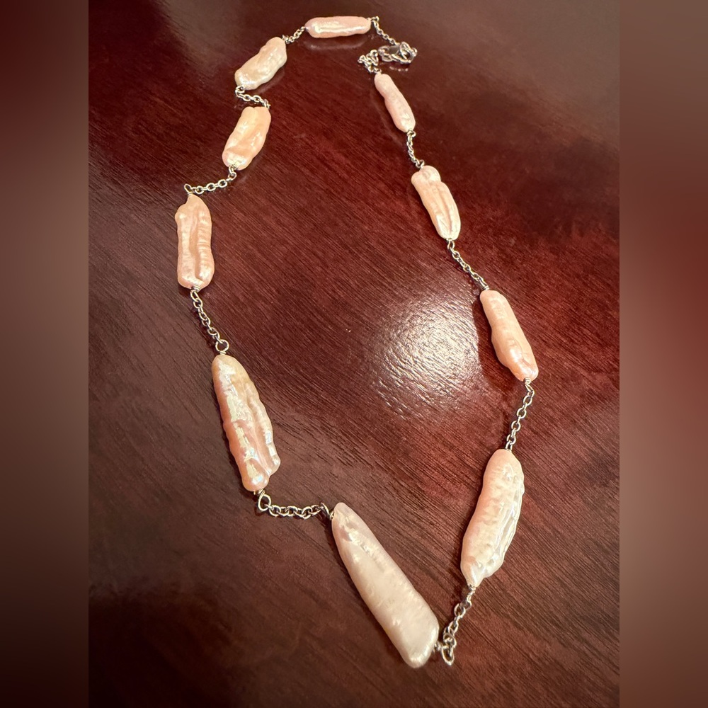 Honora sterling silver light Pink Pearl Necklace